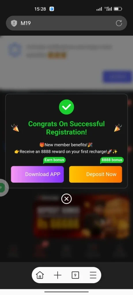 M19 Game Welcome reward