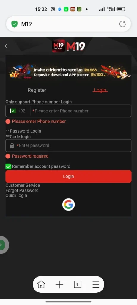 M91 Login